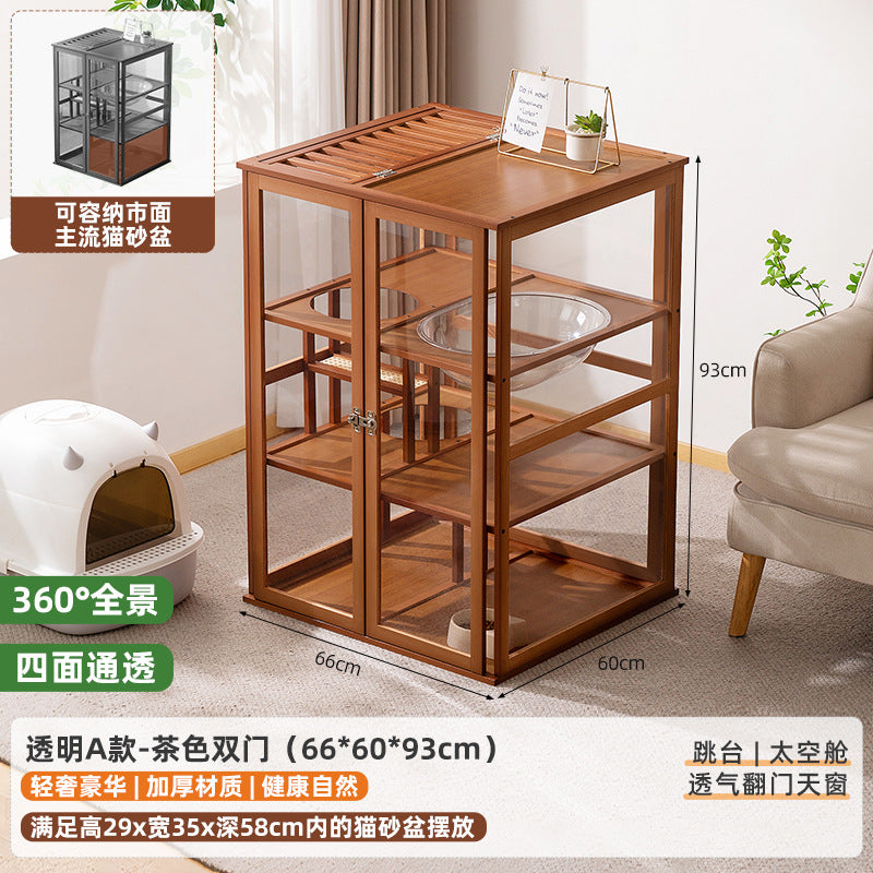 猫别墅猫屋家用室内猫柜猫舍猫笼子超大自由空间猫咪爬架一体Cat Villa Cat House – Home Indoor Cat Cabinet, Cat Shelter, Cat Cage with Extra-Large Open Space and Integrated Cat Climbing Frame