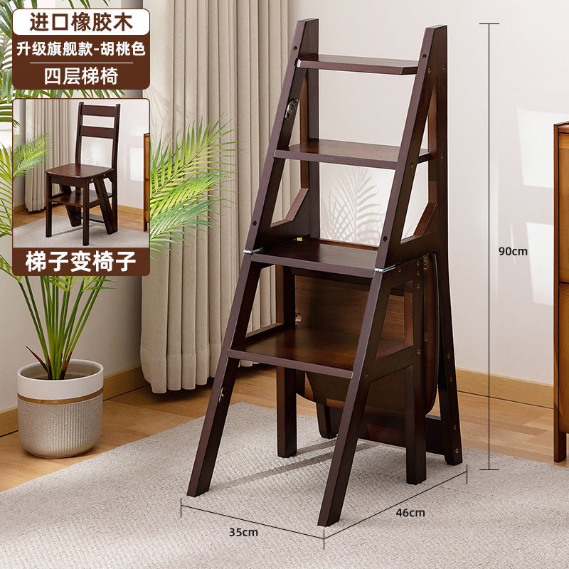 实木梯子家庭家用梯折叠梯室内梯凳椅子多功能两用梯楼梯步梯Solid Wood Ladder, Household Ladder, Folding Ladder, Indoor Ladder, Step Stool, Chair, Multifunctional Two-in-One Ladder, Stair Ladder
