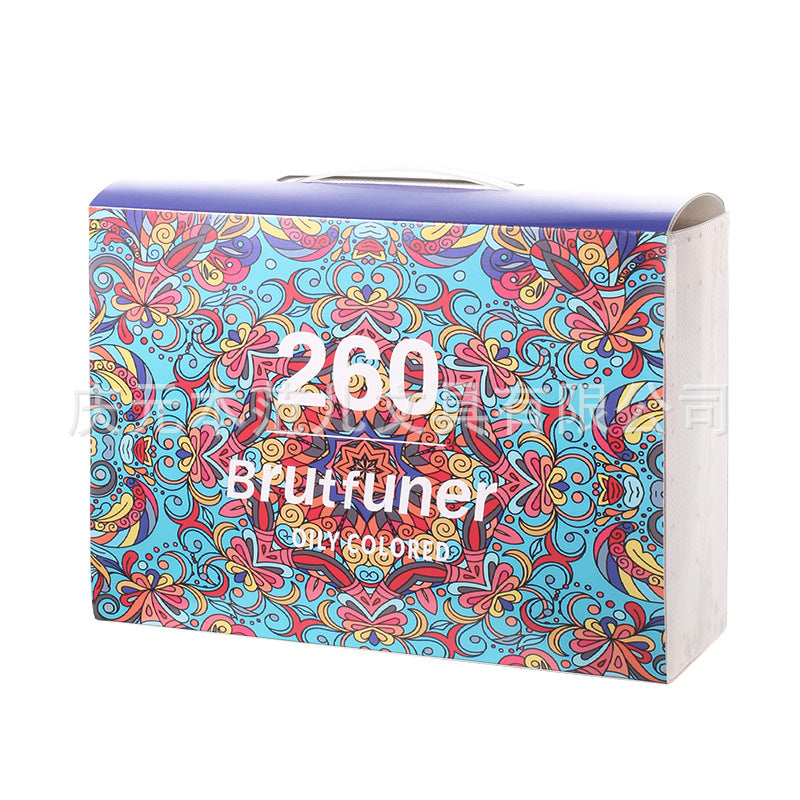 260色油性彩色铅笔 BRUTFUNER 260色彩铅铅笔套装初学者入门油性260-colour oil-based coloured pencils: BRUTFUNER 260-colour coloured pencil set – ideal for beginners