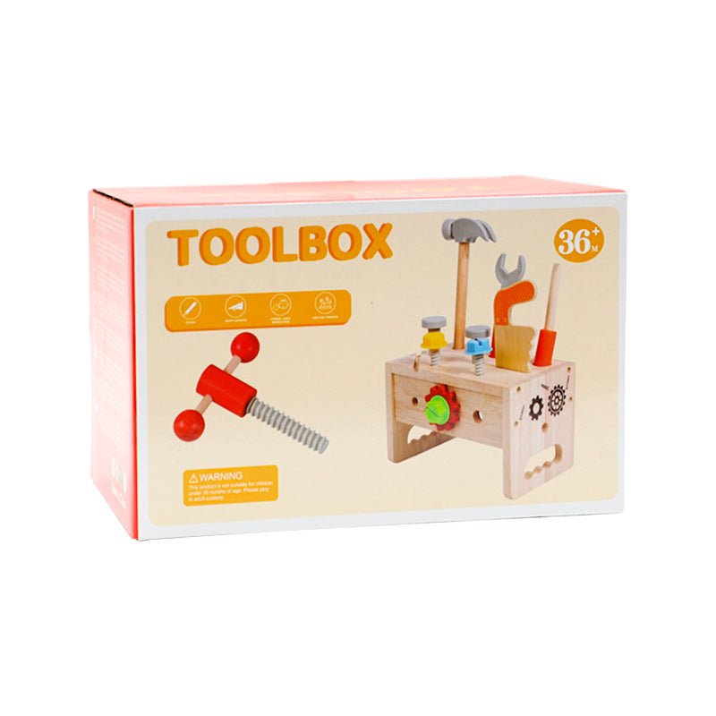 儿童过家家益智玩具男孩木制手提工具箱趣味仿真cosplay木质道具Children’s Pretend Play Educational Toys: Boys’ Wooden Portable Toolbox – Fun, Realistic Cosplay Wooden Props