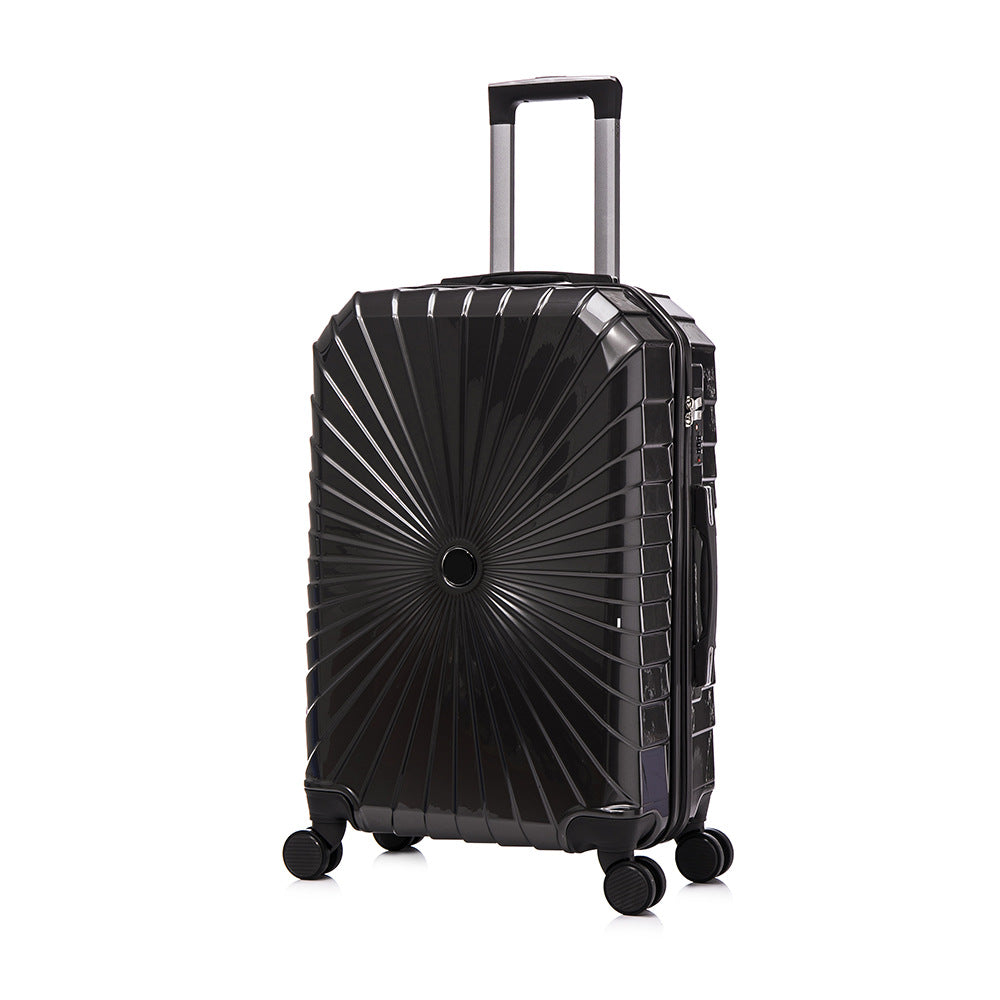 工厂定制LOGO行李密码箱ABS外贸PC拉杆静音万向轮登机旅行箱批发Factory-made customised logo luggage: ABS and PC material, telescopic handle, silent swivel wheels, cabin-sized travel suitcases – wholesale