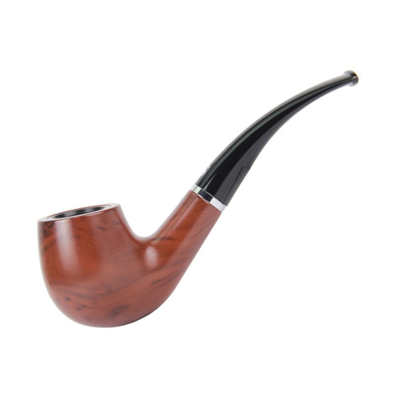 经典清洗型过滤烟斗SD-109A木纹胶木烟斗带底座绒毛布袋Classic Washable Filter Pipe SD-109A: Wood-grain Bakelite Pipe with Stand and Fleece Pouch