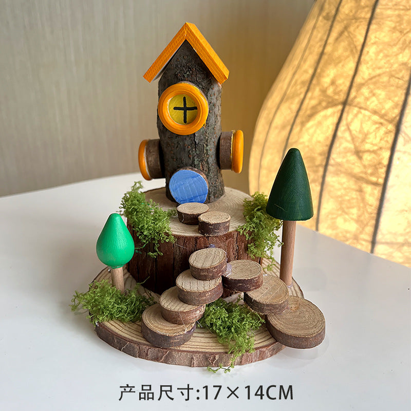 新款木制趣味树屋DIY儿童创意手工盒益智拼搭积木玩具 提升想象力New Wooden Fun Treehouse DIY Children’s Creative Craft Kit – Educational Building Blocks to Boost Imagination