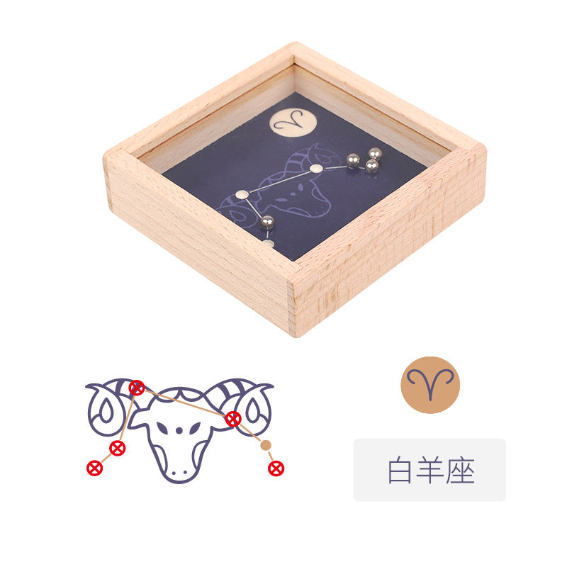 DIY12星座手摇小迷宫儿童成人益智趣味小游戏锻炼细微动作力DIY Hand-Cranked Mini Maze for All 12 Zodiac Signs: A Fun and Educational Game for Children and Adults to Develop Fine Motor Skills