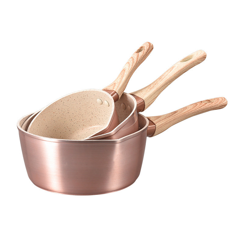铝制家用奶锅套装不粘锅多功能泡面锅电磁炉通用辅食锅Aluminium Household Milk Pot Set: Non-stick, Multi-functional Instant Noodle Pot, Suitable for Induction Hobs, Baby Food Pot