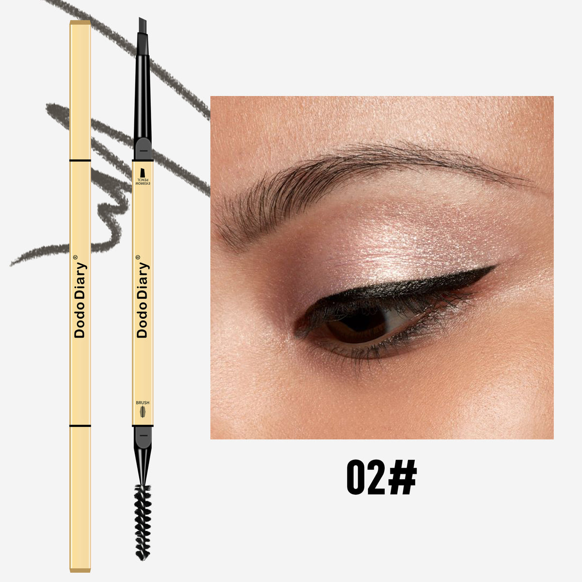 跨境小金条小金筷眉笔三角极细双头防水防汗持久不晕染Cross-Border Little Gold Bar Little Gold Chopsticks Eyebrow Pencil – Triangular, Ultra-Fine, Double-Ended, Waterproof, Sweat-Proof, Long-Lasting, Smudge-Proof