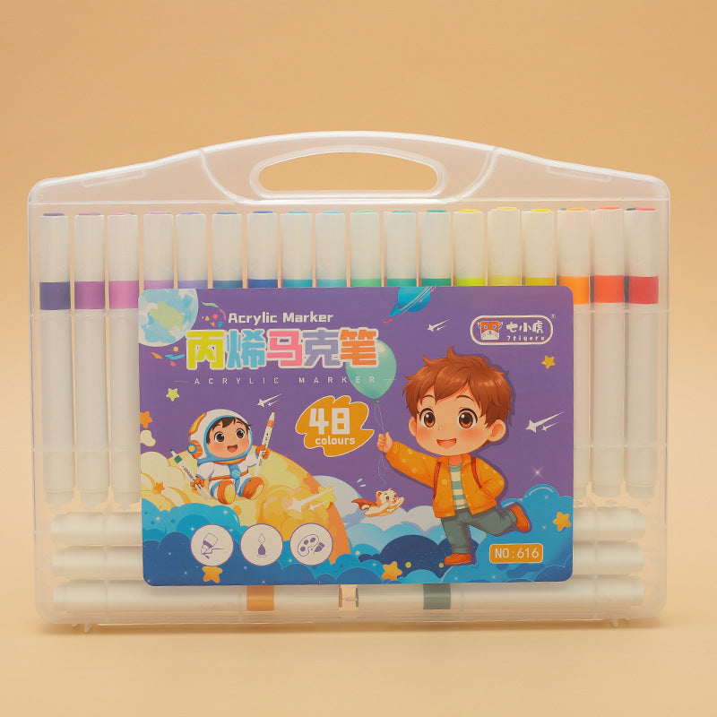 丙烯马克笔盒装批发儿童专用马克笔不透色美术DIY涂鸦笔绘画防水Acrylic Marker Pens, Boxed Wholesale, Children’s Markers, Non-Bleeding, Art & DIY, Sketching Pens, Waterproof