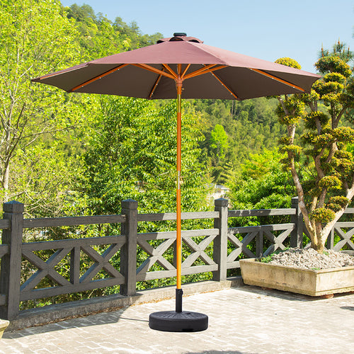 2.7米灯珠榉木摇头中柱伞 2.7-metre LED Beech Wood Swivelling Centre-Pole Parasol