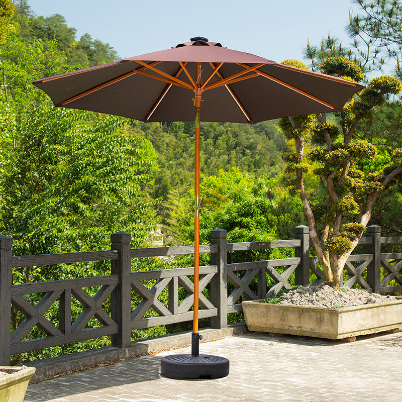 2.7米灯条榉木摇头中柱伞2.7-metre beechwood centre-pole umbrella with moving head and light strip