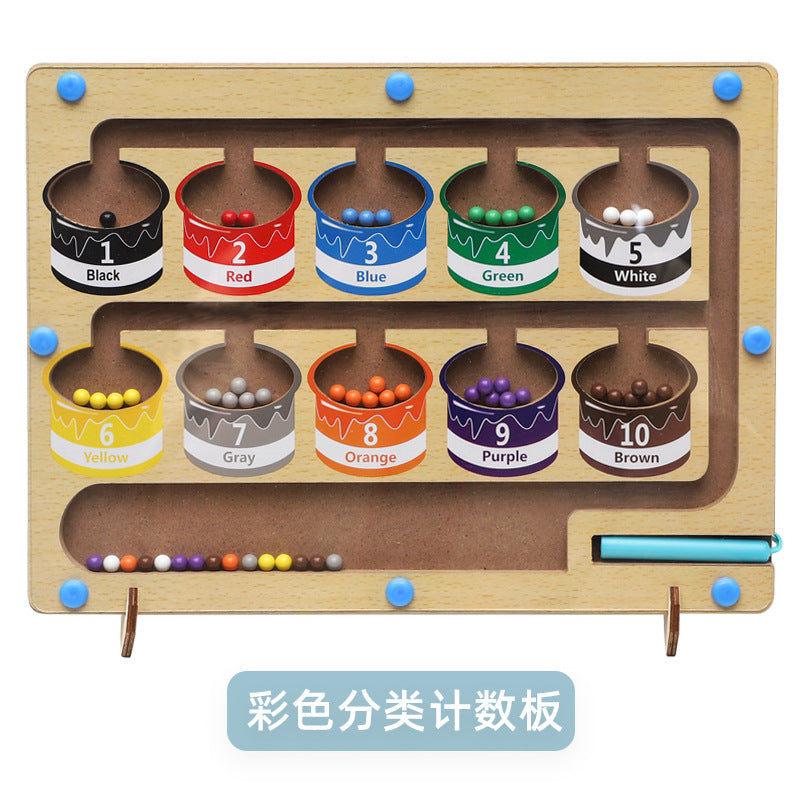 儿童磁性颜色分类计数板磁力走珠移位运算游戏益智早教跨境玩具Children’s Magnetic Colour Sorting and Counting Board: Magnetic Bead Shifting and Arithmetic Game – Educational Early Learning Cross-Border Toy