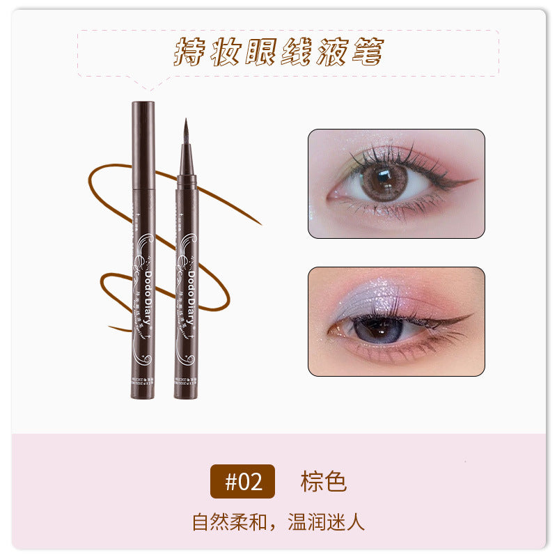 度度日记眼线笔液笔极细女不晕染防水新手黑色棕色外贸批发Dudu Diary Liquid Eyeliner Pen – Ultra-Fine Tip, Smudge-Proof, Waterproof, Beginner-Friendly, Black and Brown – Export Wholesale