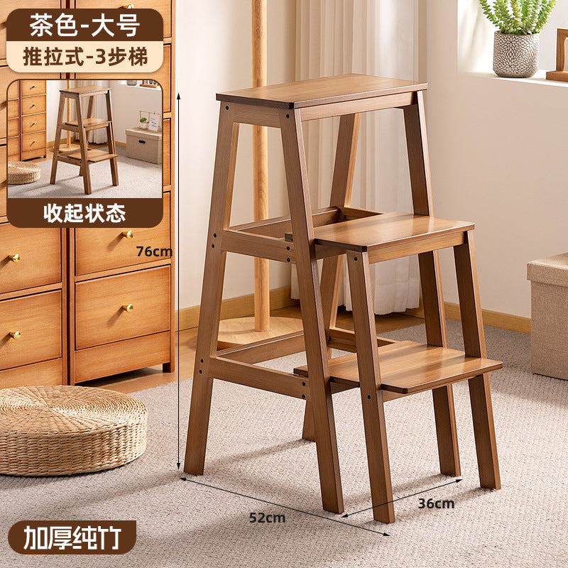 楠竹人字梯可折叠家用梯凳便携多功能折叠梯小型加厚梯子凳子批发Nan Zhu A-frame Ladder – Foldable Household Ladder and Step Stool, Portable Multifunctional Folding Ladder, Small Reinforced Ladder and Step Stool – Wholesale