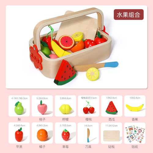 cpc木质仿真磁性切水果盒装水果蔬菜切切看宝宝切切乐过家家玩具CPC Wooden Realistic Magnetic Fruit-Cutting Set – Packaged Fruit and Vegetables – Let’s Cut! Baby’s Cutting Fun – Pretend Play Toy