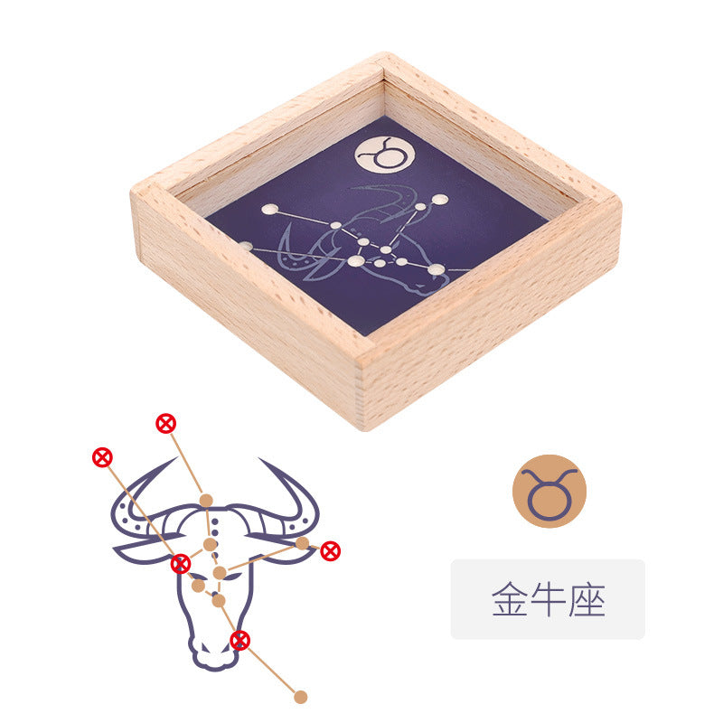 DIY12星座手摇小迷宫儿童成人益智趣味小游戏锻炼细微动作力DIY Hand-Cranked Mini Maze for All 12 Zodiac Signs: A Fun and Educational Game for Children and Adults to Develop Fine Motor Skills