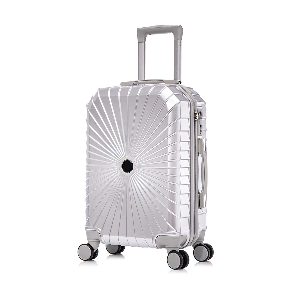工厂定制LOGO行李密码箱ABS外贸PC拉杆静音万向轮登机旅行箱批发Factory-made customised logo luggage: ABS and PC material, telescopic handle, silent swivel wheels, cabin-sized travel suitcases – wholesale