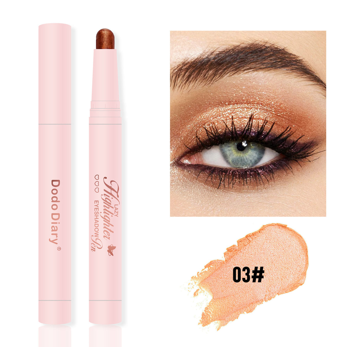 跨境专供高光修容眼影笔棒珠光细闪卧蚕彩妆TK TEMU爆款 Cross-border Exclusive Highlighter & Contour Eyeshadow Stick with Pearlescent Shimmer for Under-Eye Area – TK TEMU Best-Seller