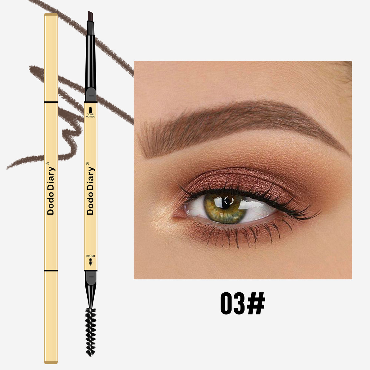 跨境小金条小金筷眉笔三角极细双头防水防汗持久不晕染Cross-Border Little Gold Bar Little Gold Chopsticks Eyebrow Pencil – Triangular, Ultra-Fine, Double-Ended, Waterproof, Sweat-Proof, Long-Lasting, Smudge-Proof