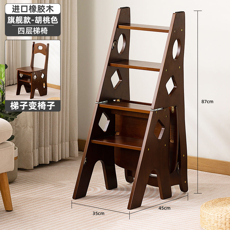 实木梯子家庭家用梯折叠梯室内梯凳椅子多功能两用梯楼梯步梯Solid Wood Ladder, Household Ladder, Folding Ladder, Indoor Ladder, Step Stool, Chair, Multifunctional Two-in-One Ladder, Stair Ladder