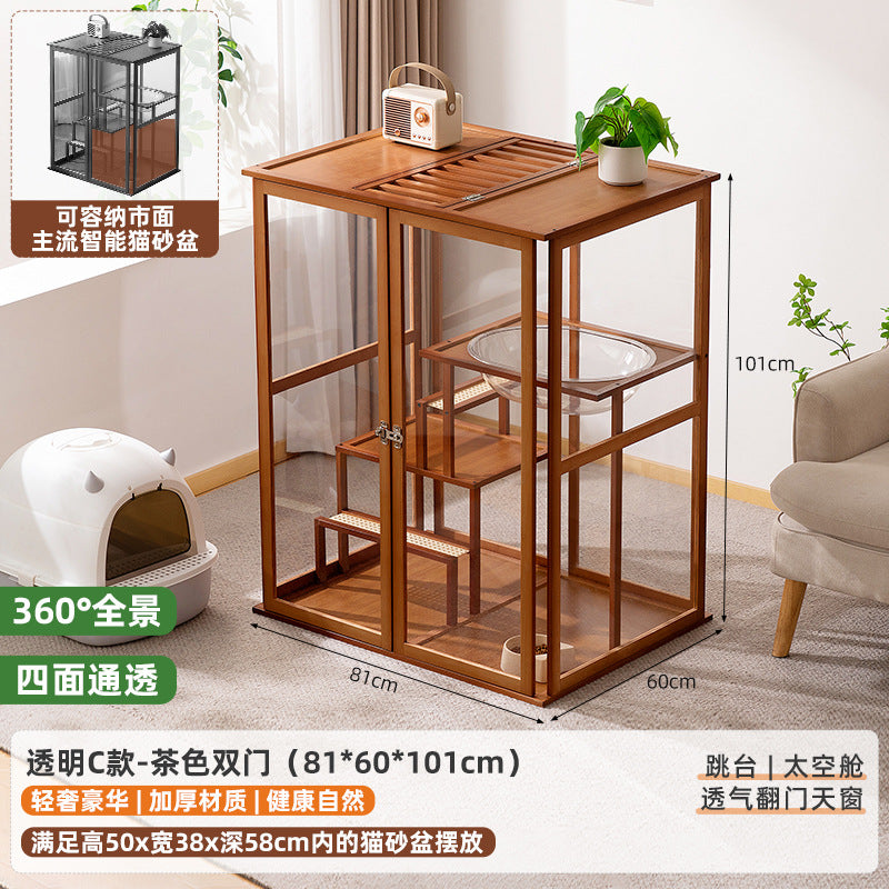 猫别墅猫屋家用室内猫柜猫舍猫笼子超大自由空间猫咪爬架一体Cat Villa Cat House – Home Indoor Cat Cabinet, Cat Shelter, Cat Cage with Extra-Large Open Space and Integrated Cat Climbing Frame