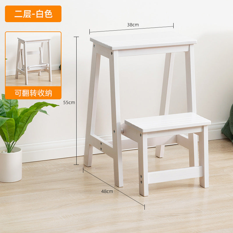 实木梯子家庭家用梯折叠梯室内梯凳可当椅子多功能两用梯楼梯步梯Solid wood ladder, household ladder, folding ladder, indoor ladder, step stool that doubles as a chair, multifunctional dual-purpose ladder, staircase step ladder