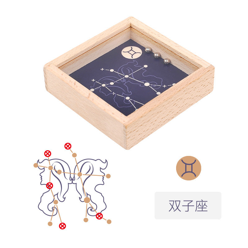 DIY12星座手摇小迷宫儿童成人益智趣味小游戏锻炼细微动作力DIY Hand-Cranked Mini Maze for All 12 Zodiac Signs: A Fun and Educational Game for Children and Adults to Develop Fine Motor Skills