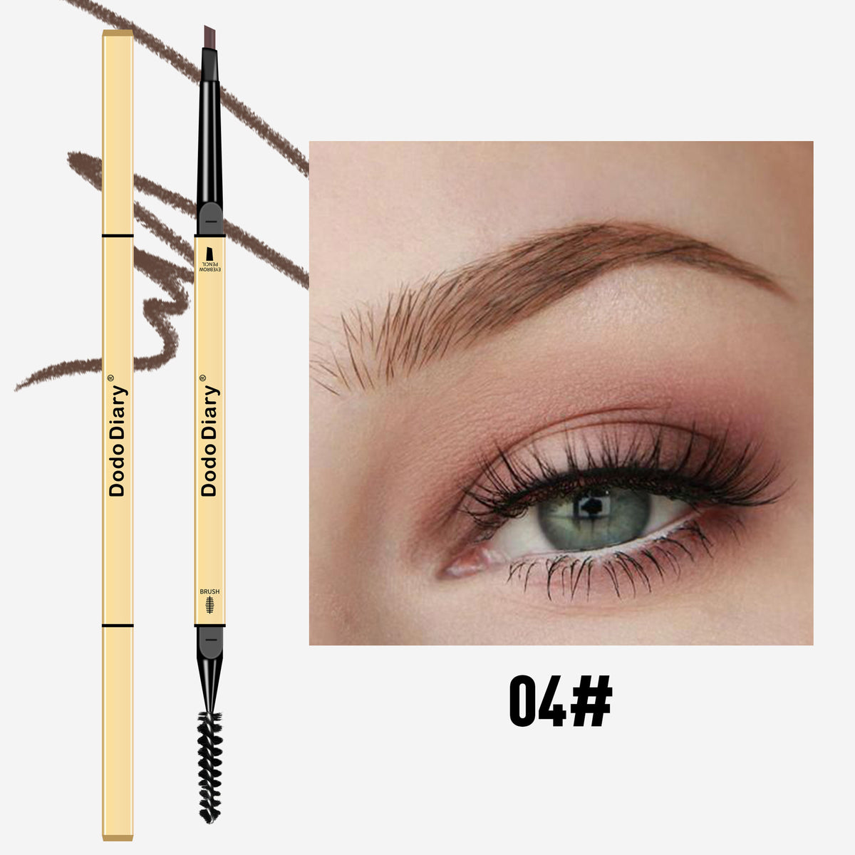 跨境小金条小金筷眉笔三角极细双头防水防汗持久不晕染Cross-Border Little Gold Bar Little Gold Chopsticks Eyebrow Pencil – Triangular, Ultra-Fine, Double-Ended, Waterproof, Sweat-Proof, Long-Lasting, Smudge-Proof