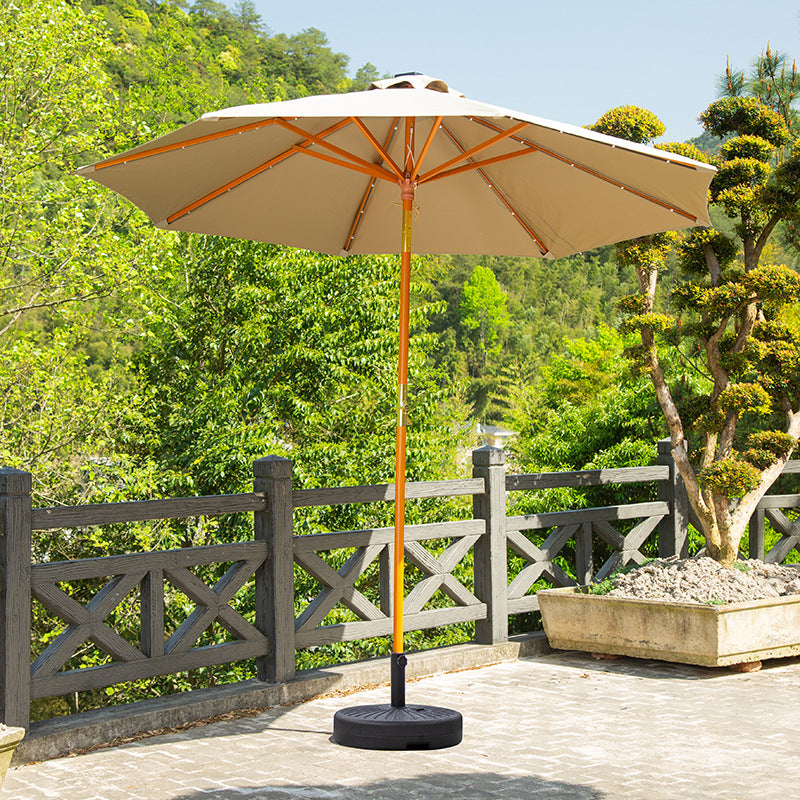 2.7米灯珠榉木摇头中柱伞 2.7-metre LED Beech Wood Swivelling Centre-Pole Parasol