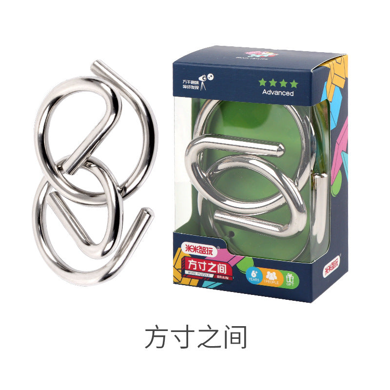 厂家直销米米智玩成人益智解扣镀镍钢材解扣系列五款可选批发Factory Direct Sales: Mimi Smart Play Adult Puzzle Untying Set – Nickel-Plated Steel Untying Series, Five Styles Available for Wholesale