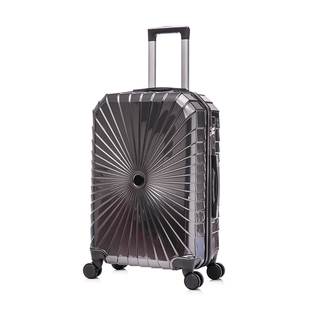 工厂定制LOGO行李密码箱ABS外贸PC拉杆静音万向轮登机旅行箱批发Factory-made customised logo luggage: ABS and PC material, telescopic handle, silent swivel wheels, cabin-sized travel suitcases – wholesale