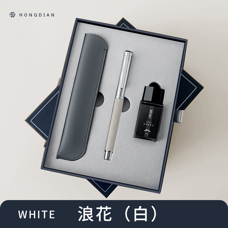 工厂批发直销弘典远航者钢笔成人男女高档礼盒商务办公送礼刻字Factory Wholesale Direct Sales: Hongdian Yuanhangzhe Fountain Pens – High-end Gift Sets for Adults (Men and Women), Suitable for Business and Office Use, with Engraving Available