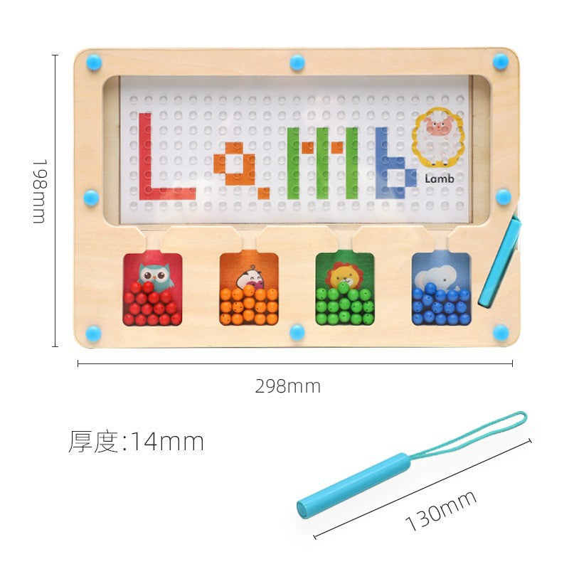 儿童磁性颜色分类计数板磁力走珠移位运算游戏益智早教跨境玩具Children’s Magnetic Colour Sorting and Counting Board: Magnetic Bead Shifting and Arithmetic Game – Educational Early Learning Cross-Border Toy