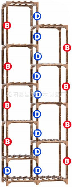 定制花架子室内实木花盆架客厅多层落地绿萝盆栽阳台可移动置物架Bespoke flower stand; indoor solid wood plant stand; multi-tiered floor-standing pothos planter for the living room; portable storage rack for the balcony