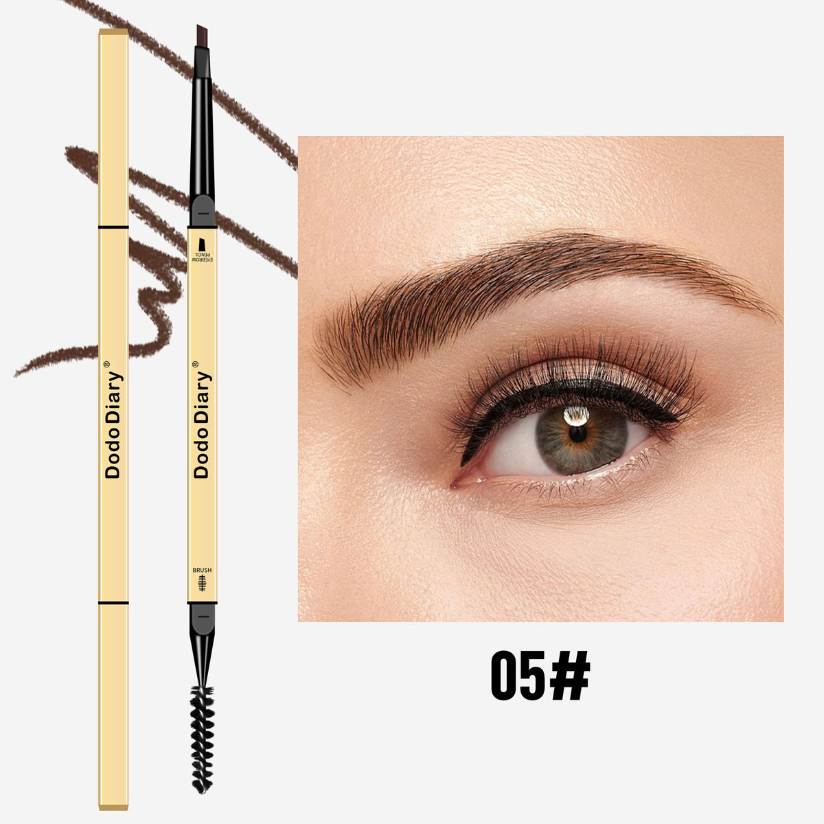 跨境小金条小金筷眉笔三角极细双头防水防汗持久不晕染Cross-Border Little Gold Bar Little Gold Chopsticks Eyebrow Pencil – Triangular, Ultra-Fine, Double-Ended, Waterproof, Sweat-Proof, Long-Lasting, Smudge-Proof