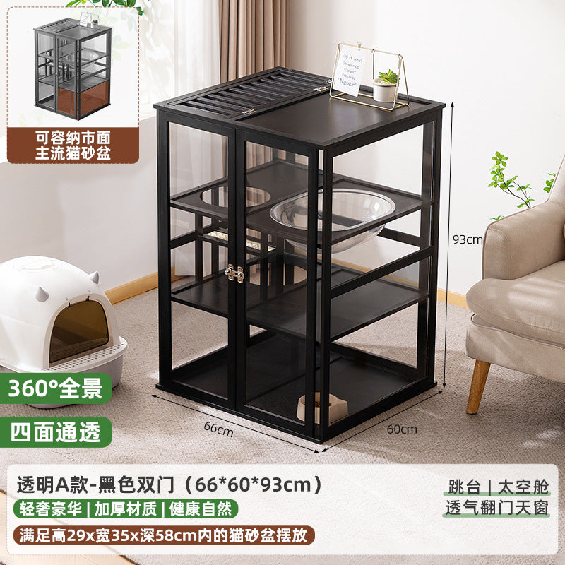 猫别墅猫屋家用室内猫柜猫舍猫笼子超大自由空间猫咪爬架一体Cat Villa Cat House – Home Indoor Cat Cabinet, Cat Shelter, Cat Cage with Extra-Large Open Space and Integrated Cat Climbing Frame