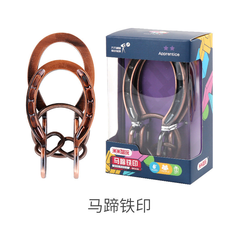 厂家直销米米智玩成人益智解扣镀镍钢材解扣系列五款可选批发Factory Direct Sales: Mimi Smart Play Adult Puzzle Untying Set – Nickel-Plated Steel Untying Series, Five Styles Available for Wholesale