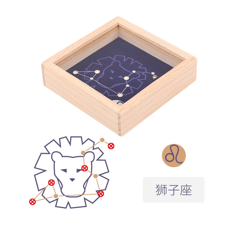 DIY12星座手摇小迷宫儿童成人益智趣味小游戏锻炼细微动作力DIY Hand-Cranked Mini Maze for All 12 Zodiac Signs: A Fun and Educational Game for Children and Adults to Develop Fine Motor Skills