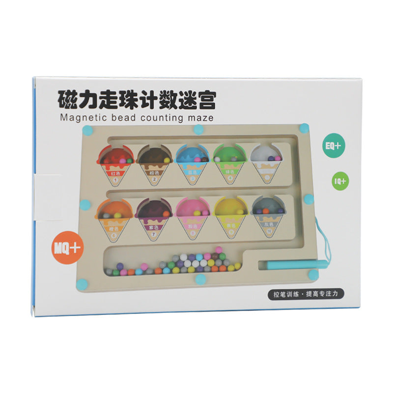儿童磁性颜色分类计数板磁力走珠移位运算游戏益智早教跨境玩具Children’s Magnetic Colour Sorting and Counting Board: Magnetic Bead Shifting and Arithmetic Game – Educational Early Learning Cross-Border Toy