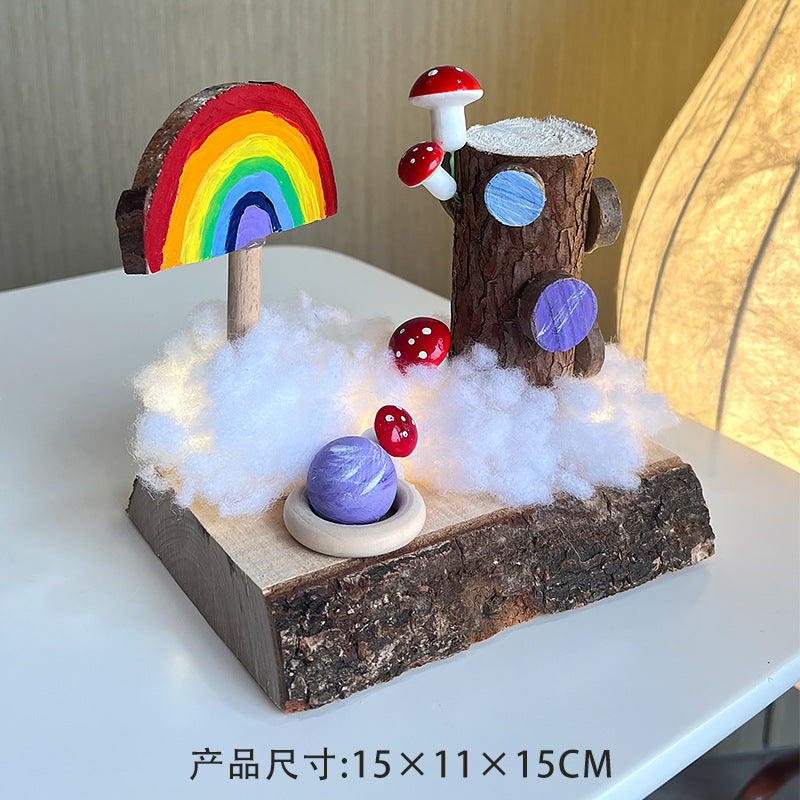 新款木制趣味树屋DIY儿童创意手工盒益智拼搭积木玩具 提升想象力New Wooden Fun Treehouse DIY Children’s Creative Craft Kit – Educational Building Blocks to Boost Imagination