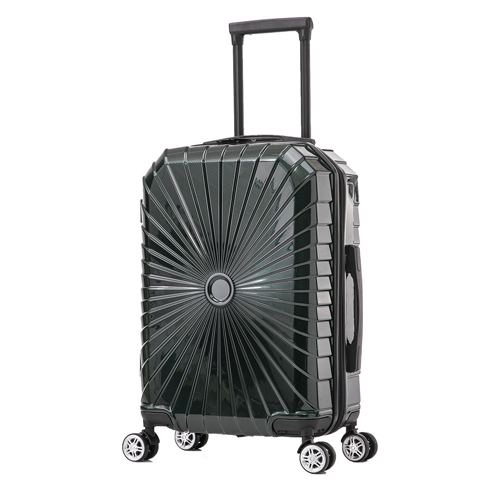 工厂定制LOGO行李密码箱ABS外贸PC拉杆静音万向轮登机旅行箱批发Factory-made customised logo luggage: ABS and PC material, telescopic handle, silent swivel wheels, cabin-sized travel suitcases – wholesale