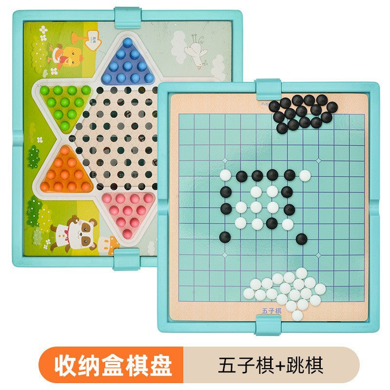 飞行棋跳棋五子棋象棋批发多功能木质桌游戏棋类批发儿童益智玩具Children’s Educational Early Learning Wooden Coloured Counting Blocks: Colour Recognition, Sorting, Stacking and Puzzle-Solving Toy Game